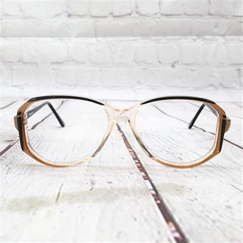 1980s Large Round Eyeglasses Black Brown Vintage Eye Glasses Women Men Eyeglass Frames Nos