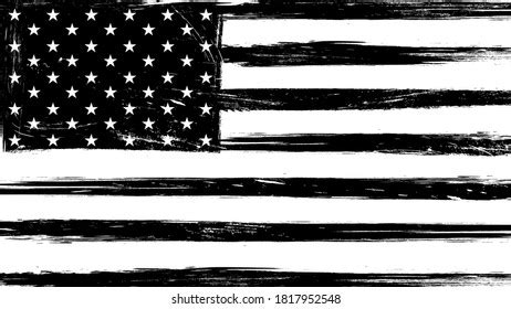 Vintage Grunge Usa Black White Flag Stock Illustration 1817952548 ...