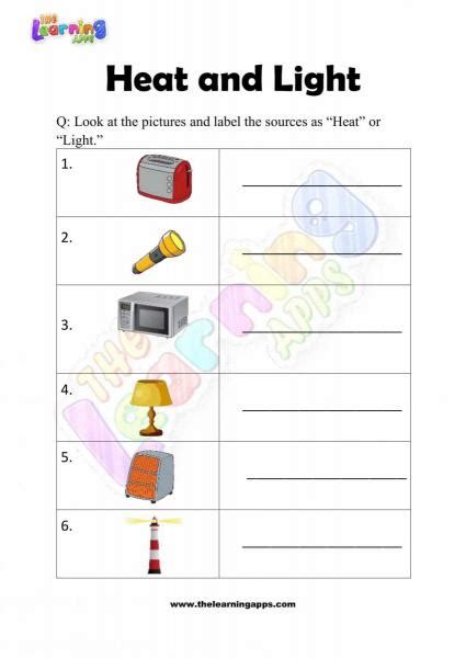 Free Printable Heat And Light Worksheets For Grade 2