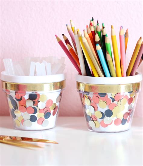 Decorate Your Desk: DIY Confetti Containers - Design Improvised