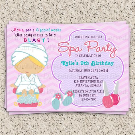 Kids Spa Party Invitation Girls Spa Party by InvitationBlvd