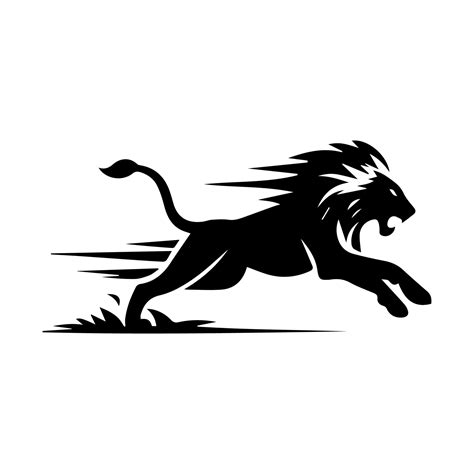 the lion logo runs black and white 45925086 Vector Art at Vecteezy