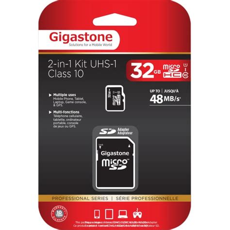 Gigastone 32gb Microsdhc Uhs 1 Class 10 Memory Card W Sd Adapter