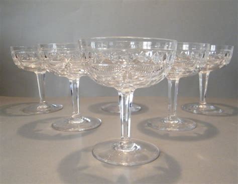 Super Set Of 6 Crystal Champagne Glasses Coupes Saucers 576979 Uk