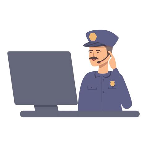 Police call center icon cartoon vector. Thank team 14349431 Vector Art ...