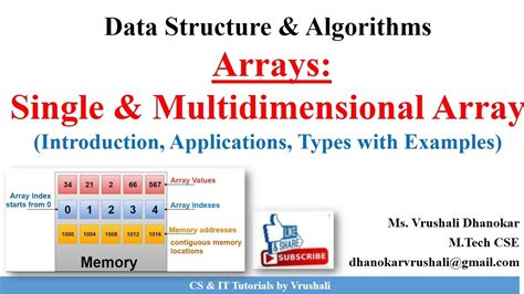 Dsa Arrays Single Multidimensional Array With Examples Youtube