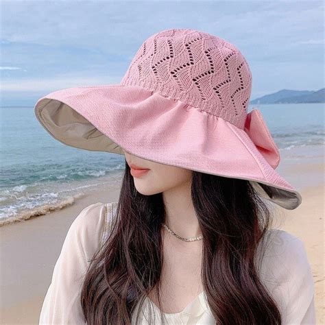 Cocopeaunts Summer Women Bucket Hat Uv Protection Sun Hats Solid Color Soft Foldable Wide Brim