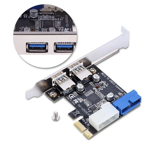 Superspeed 5gbps Pci E X1 To 2 Ports Usb 3 0 Hub Pci Express Nec Expansion Card Adapter Extender