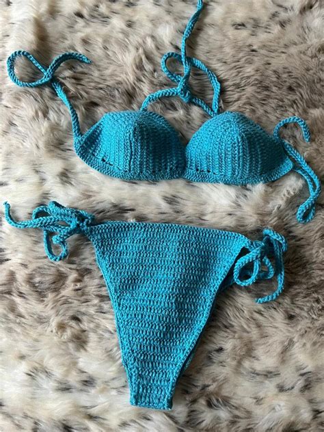 Blue Crochet Bikini Set Etsy