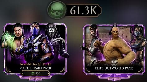 Make It Rain And Elite Outworld Diamond Pack Opening MK Mobile YouTube