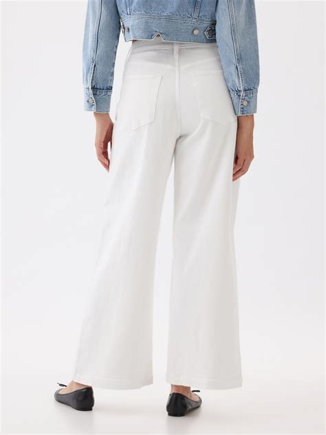 High Stride Wide Leg Ankle Jeans Gap