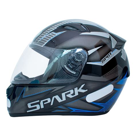 Capacete Moto Fechado Masculino Feminino Ebf Spark Spot Preto Azul