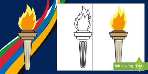 Olympic Torch Cut Out Teacher Made