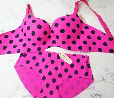 2020 Polka Dot Printed Thin Cup Bra Set Seamless Push Up Bra And Low Rise Panties Underwear Set