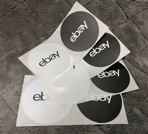 EBay Brand Round LOGO (2)(4)(6)(8)(10) Stickers Decal Black & White ...