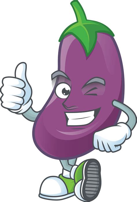 Eggplant Cartoon Character Style Vector Art At Vecteezy