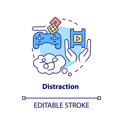 Distraction concept icon. Deal with anxiety and fear. PTSD coping