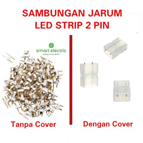 Jual Jarum 2 Pin Sambungan LED Strip Selang Lampu Neon Flex SMD 5050