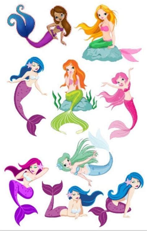 Mermaid Stickers 9 Stickers Per Sheetstickers For Etsy