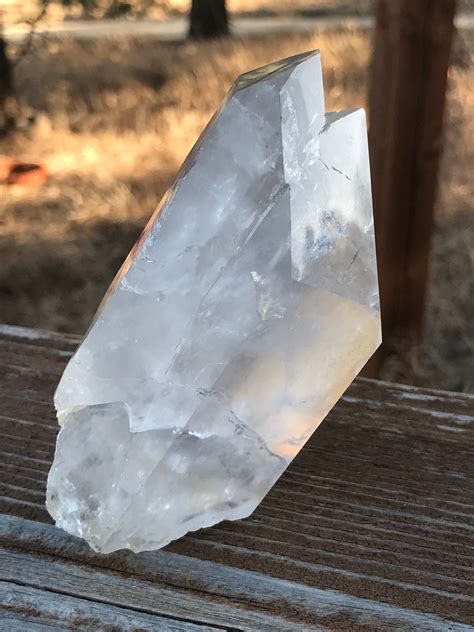 Twin Flame Crystal Brazil Quartz Large Size With Rainbow Self Standing