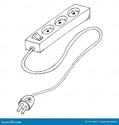 Electrical Extension Cord Vector Illustration Of An Electrical