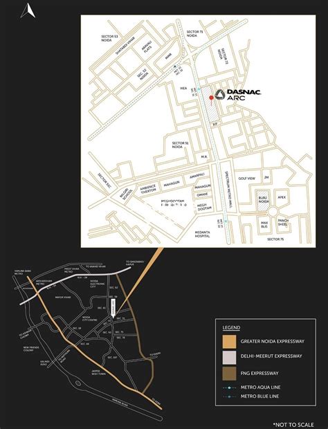 dasnac arc  sector  noida   lac floor plans location map