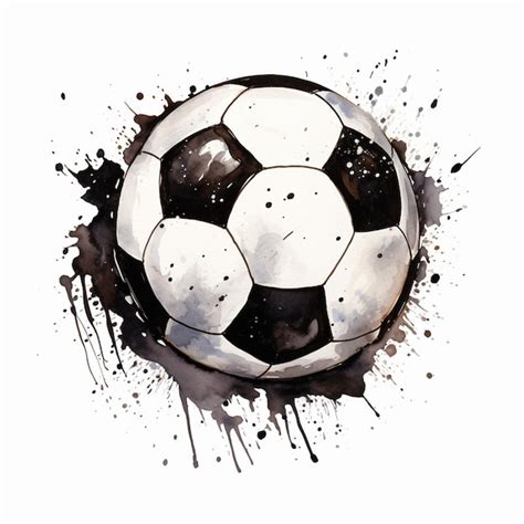 Premium Photo Arafed Soccer Ball With Black And White Paint Splatters