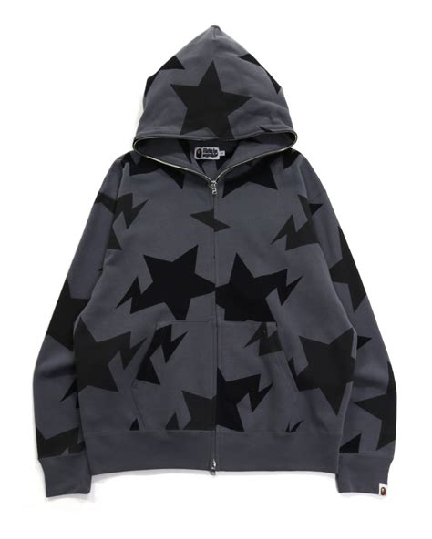 Shop Sta Pattern Relaxed Fit Full Zip Hoodie Online Bape