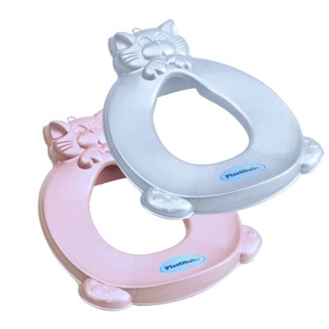 Redutor Assento Gatinho Perolado Plastibaby Desfralde Rosa Azul