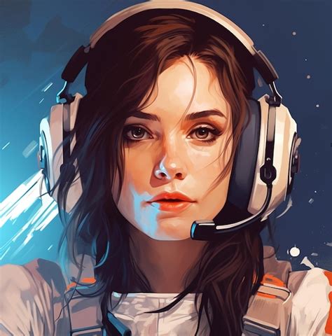 Premium AI Image A Digital Illustration Of A Woman In A Space Suit