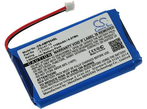 POWERY Akku für AMX Typ FG147 10 Li Ion Akku 3 7 Volt 1100mAh