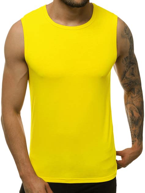 Mens Tank Top Yellow Ozonee Js9900133 Mens Clothing Ozonee