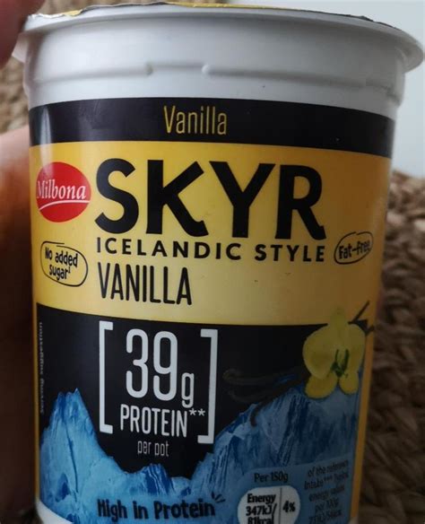 Skyr Fat Free Vanilla Milbona kalórie kJ a nutričné hodnoty