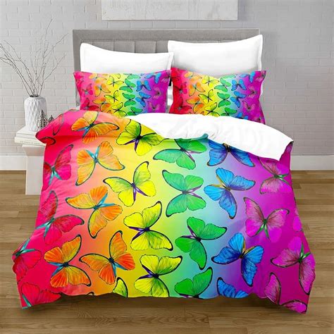 Butterfly Twin Bedding Set For Girls Teens Butterflies Bedspread Duvet Cover Sets Butterfly Bed