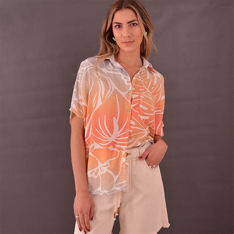 Camisa Viscose Estampada Lez A Lez Pole Modas