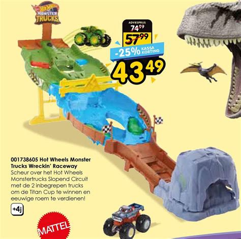 001738605 Hot Wheels Monster Trucks Wreckin Raceway Aanbieding Bij