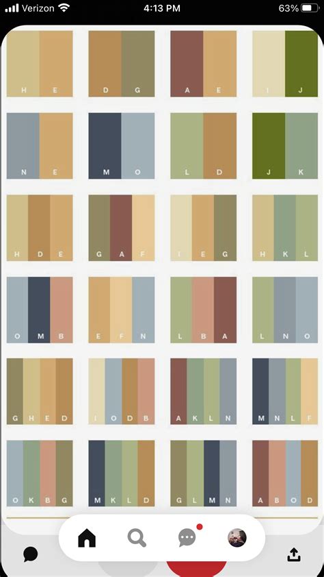 An Iphone Screen Showing The Color Palettes For Different Colors And