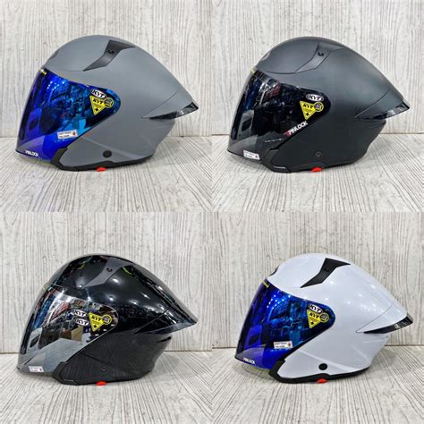 Jual Helm Half Face Kyt Ttr Jet Solid Paket Ganteng Kaca Iridium