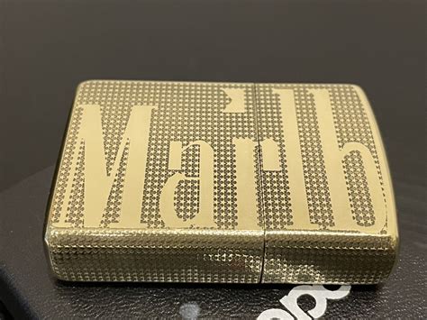 【未使用】1円 未使用 Zippo ジッポライター マルボロ Marlboroオイルライターゴールドライター 真鍮製 新品 箱付きの落札情報