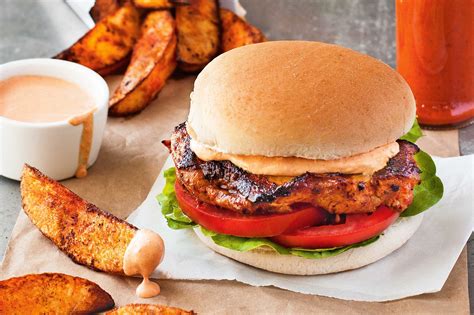 Portuguese Peri Peri Chicken Burgers With Potato Wedges