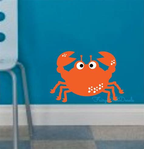 Crab Wall Decal By Fairydustdecals On Etsy 800 Beach Wall Decals