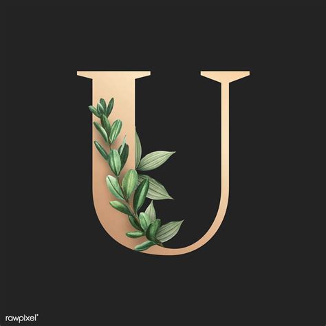 Download Premium Illustration Of Botanical Capital Letter U