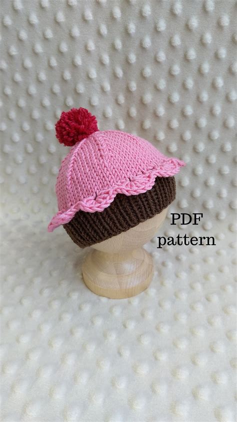 CUPCAKE Hat PDF Pattern Knitting Pattern Photo Prop Pattern - Etsy