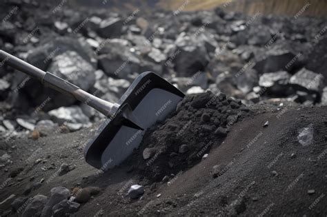 Premium Ai Image Closeup Of Mining Shovel With Coal Visible In The