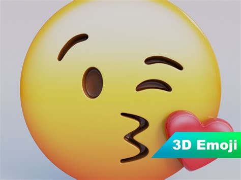 3d Model Face Blowing A Kiss 3d Emoji Vr Ar Low Poly Cgtrader