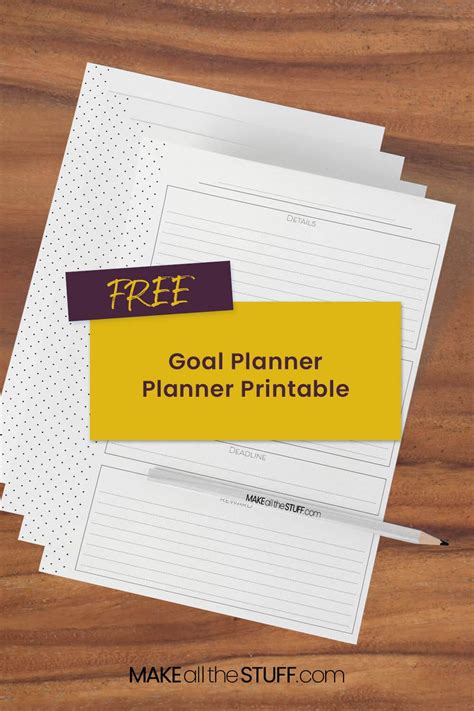 Free Goal Planner Template • Printable Goals Sheets PDF | Free planner pages, Goal planner ...