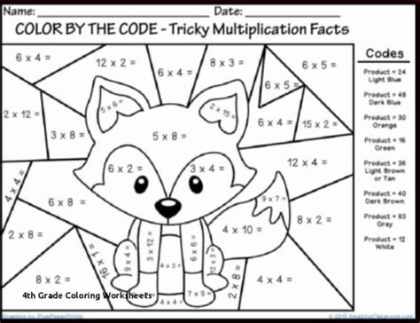 4th Grade Color By Number Multiplication Worksheets 101 Coloring Pages