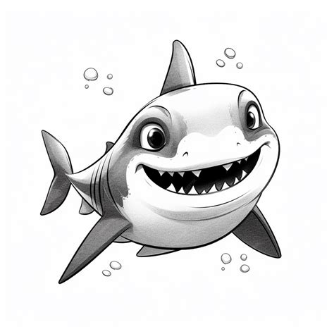 Premium AI Image | there is a drawing of a shark with a big smile on it ...