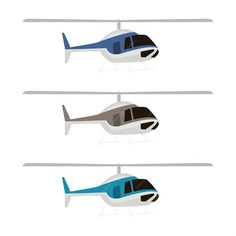 premium vector helicopter vector set