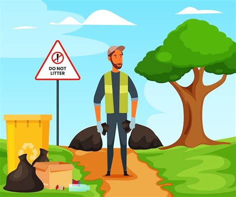 Premium Vector Garbage Collection Man Vector Illustration